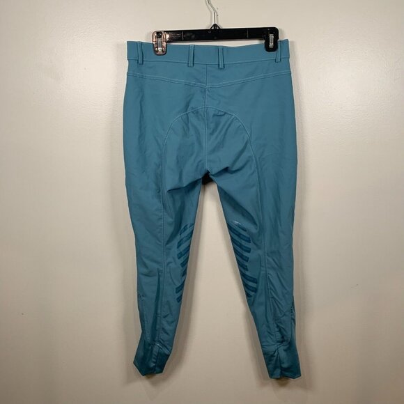 Ovation Aqua-X Silicone Knee Patch Breeches Size 30 R blue silicone equestrian - Picture 8 of 12